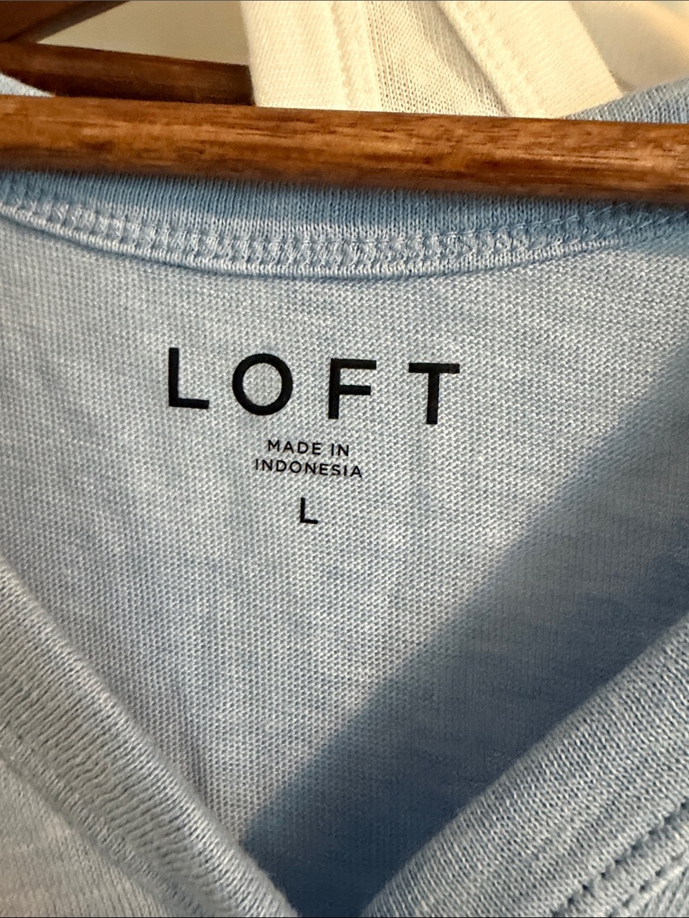 LOFT Ribbed Button-Front Tank Pair in White and Light Blue - Picture 4 of 4
